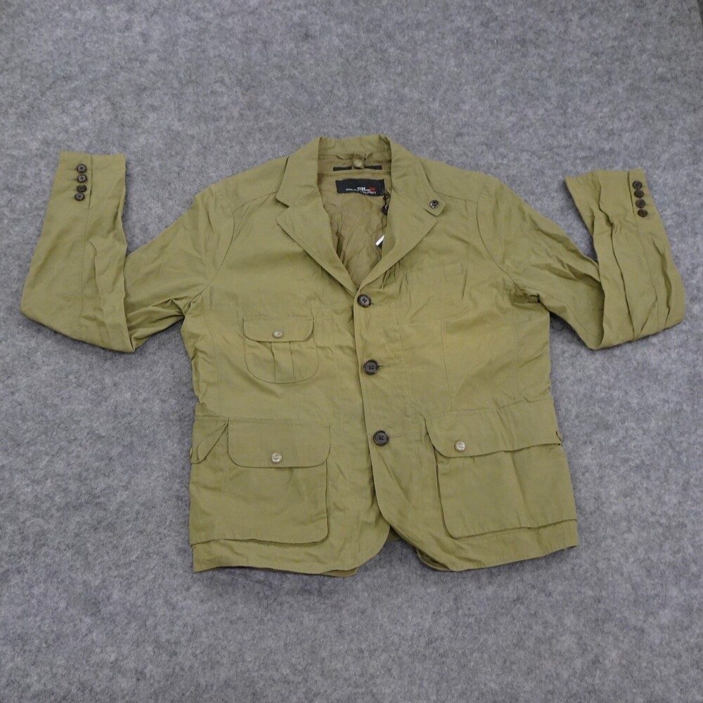 RLX Ralph Lauren 2 Piece Jacket Vest Womens Large Olive Green Khaki C